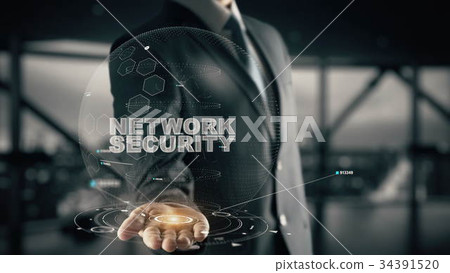 Network Security with hologram businessman concept Network Security with hologram businessman concept 34391520
