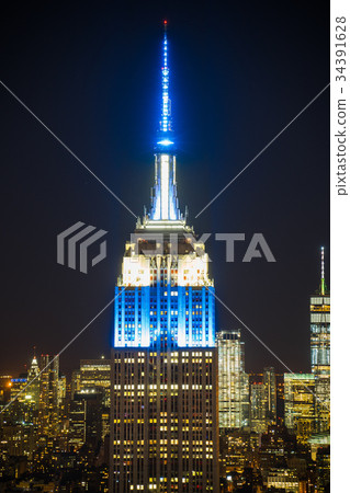 Empire State Building (Night View) 9 seen from Rockefeller Center Observatory 34391628