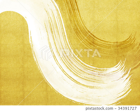 Background-Brush-Ink-Gold Foil 34391727
