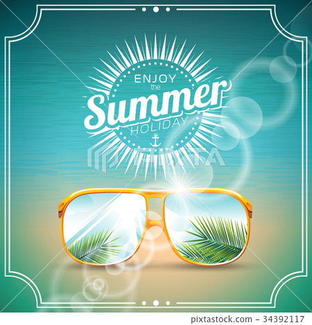 Vector illustration on a summer holiday theme 34392117