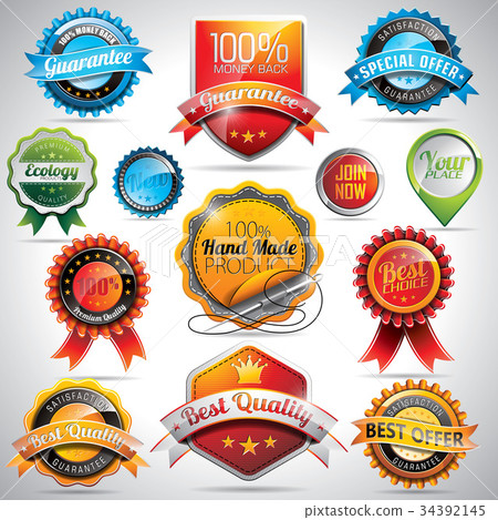 Vector Set Of Labels And Badges Illustration - Stock Illustration ...