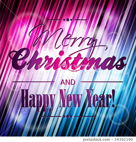 Vector Merry Christmas illustration typographic 34392190