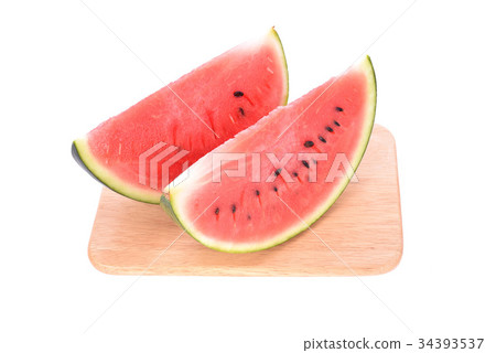 Watermelon slice isolated on white background Watermelon slice isolated on white background 34393537