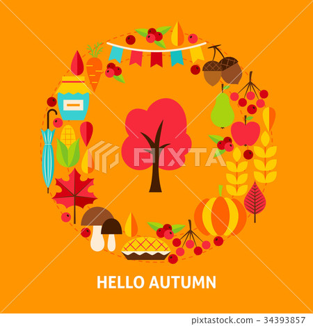 Hello Autumn Greeting Card 34393857