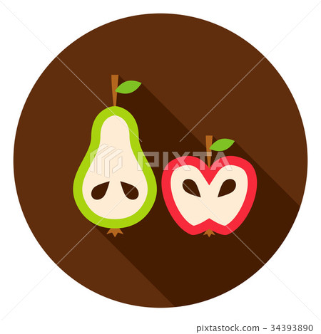 Pear Apple Circle Icon Pear Apple Circle Icon 34393890