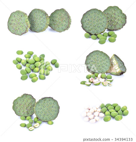 The green lotus seeds. Isolate The green lotus seeds. Isolate 34394133