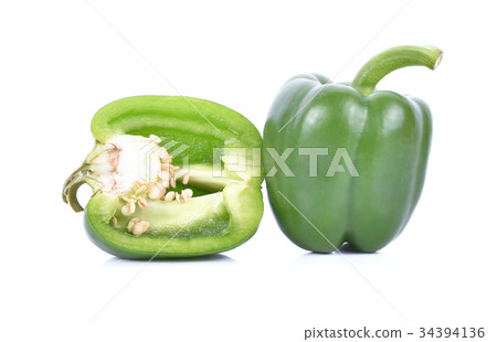 green sweet pepper isolated on white background green sweet pepper isolated on white background 34394136