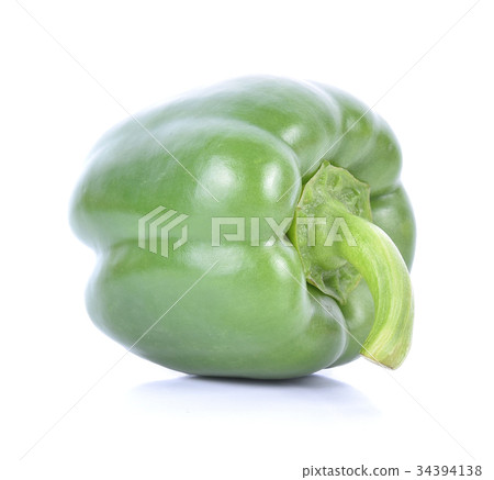 green sweet pepper isolated on white background green sweet pepper isolated on white background 34394138