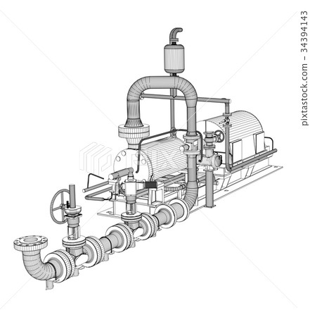 Wire-frame industrial pump Wire-frame industrial pump 34394143