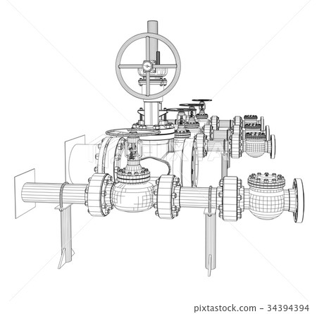 Wire-frame industrial valves 34394394