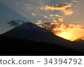 Volcano Gunung Agung in Bali at sunset. 34394792