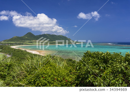 從石垣島天文台的珊瑚礁海在石垣島 從石垣島天文台的珊瑚礁海在石垣島 34394989