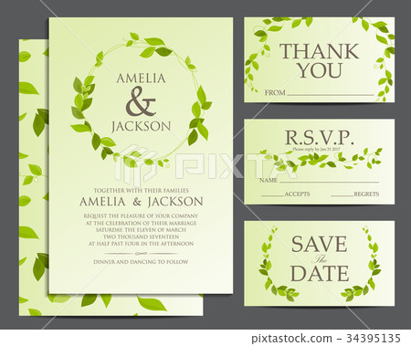 wedding invitation, vector design 34395135