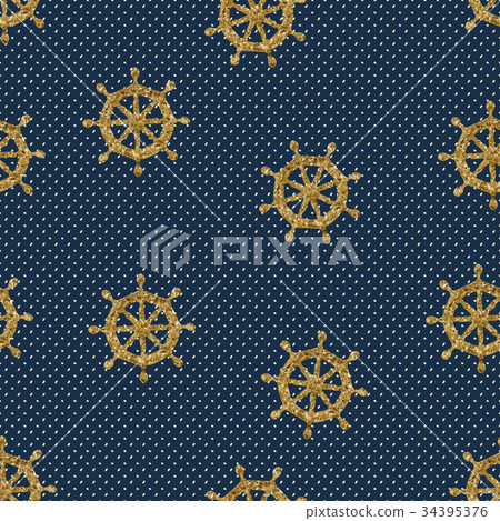 seamless pattern wheels and polka dot 34395376