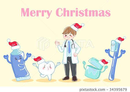 tooth with christmas 34395679