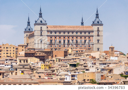 Aerial view of toledo city and alcazar,Spain 34396783