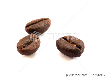 Coffee beans on a white background Coffee beans on a white background 34396917