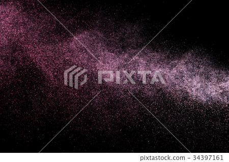 dust explosion on a black background for graphic. 34397161