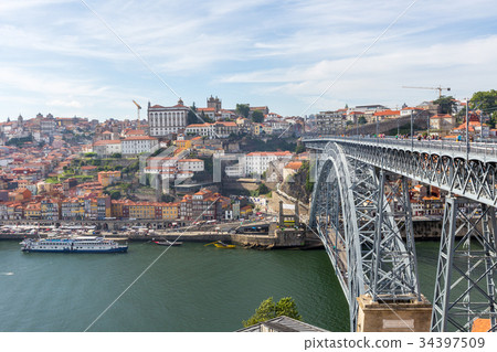 Porto oldtown skyline with douro river,Portugal Porto oldtown skyline with douro river,Portugal 34397509