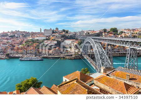 Porto oldtown skyline with douro river,Portugal 34397510
