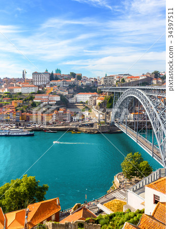 Porto oldtown skyline with douro river,Portugal 34397511