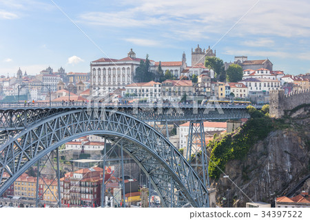 Porto oldtown skyline with douro river,Portugal Porto oldtown skyline with douro river,Portugal 34397522