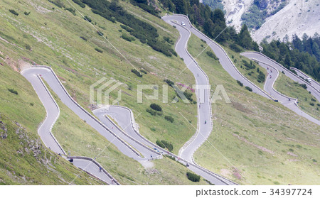 View from the top of famous Italian Stelvio View from the top of famous Italian Stelvio 34397724