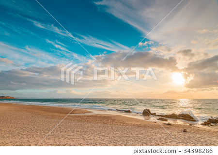 Sandy beach at sunset, South Australia Sandy beach at sunset, South Australia 34398286