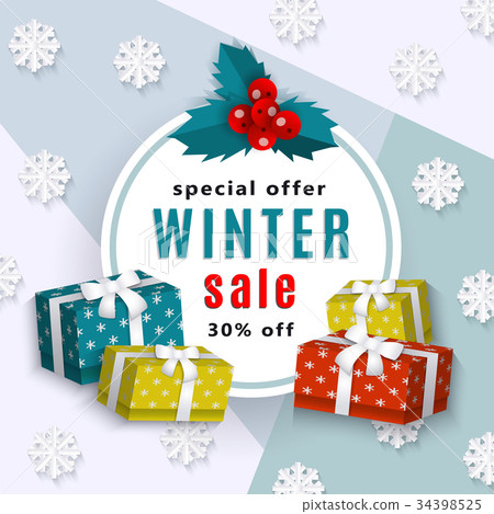 vector winter sale poster template vector winter sale poster template 34398525