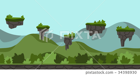 Seamless unending cartoon background for arcade Seamless unending cartoon background for arcade 34398930