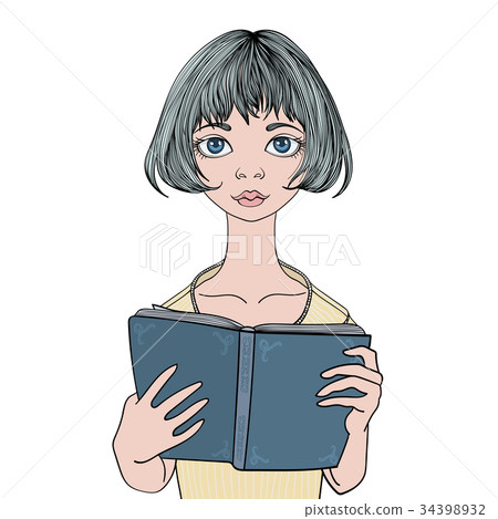 Pretty girl reading a book.. Young woman portrait Pretty girl reading a book.. Young woman portrait 34398932