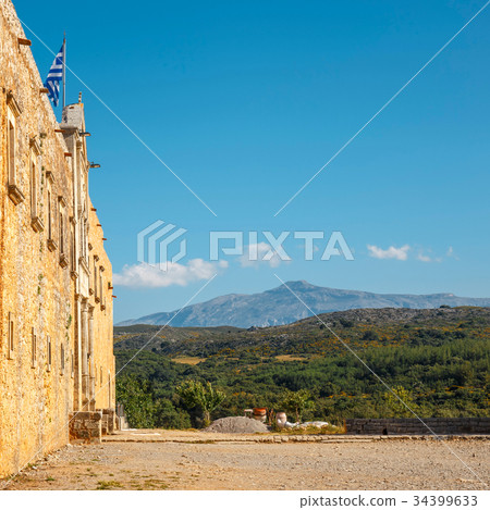 Basilica of Arkadi Monastery on Crete, Greece Basilica of Arkadi Monastery on Crete, Greece 34399633