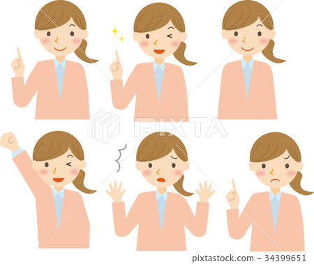 Set of women's emotions Set of women's emotions 34399651
