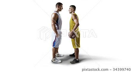 Basketball players on a white background Basketball players on a white background 34399740