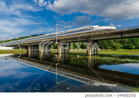 Shinkansen running on the water surface (N700 series side) 34400258