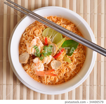 Tom Yum Kung with noodles, Thai food 34400579