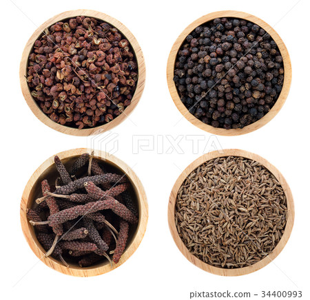 Thai herbs spices on a white background Thai herbs spices on a white background 34400993