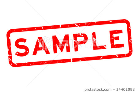 Grunge red sample word square rubber seal stamp Grunge red sample word square rubber seal stamp 34401098