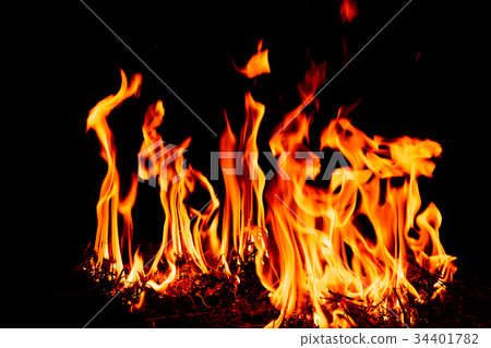 Fire Flame in dark background. 34401782