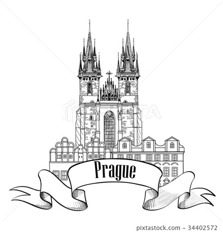 Prague city famous placeTravel background Prague city famous placeTravel background 34402572