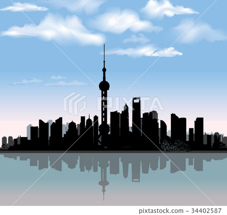 Shanghai city skyline. Chinese urban landscape 34402587