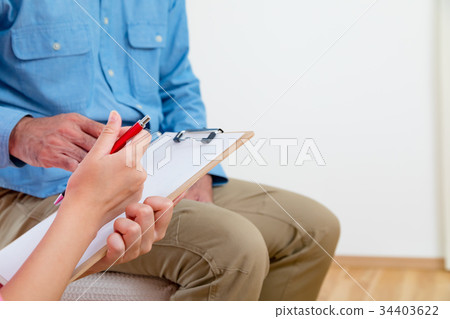 Health Check Questionnaire Young Nurse and Grandpa Retirement Home Day Care Center Wheelchair Health Check Questionnaire Young Nurse and Grandpa Retirement Home Day Care Center Wheelchair 34403622