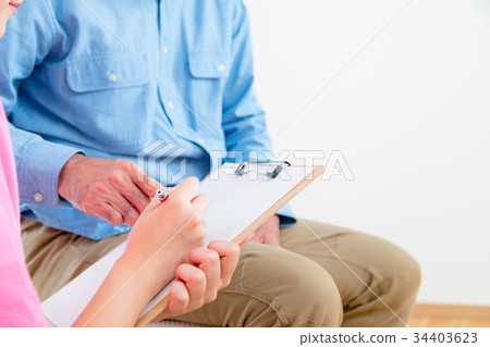 Health Check Questionnaire Young Nurse and Grandpa Retirement Home Day Care Center Wheelchair Health Check Questionnaire Young Nurse and Grandpa Retirement Home Day Care Center Wheelchair 34403623
