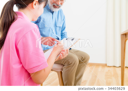 Health Check Questionnaire Young Nurse and Grandpa Retirement Home Day Care Center Wheelchair Health Check Questionnaire Young Nurse and Grandpa Retirement Home Day Care Center Wheelchair 34403629