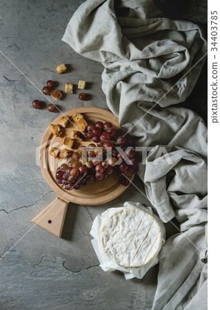 Grapes, cheese and wine Grapes, cheese and wine 34403785