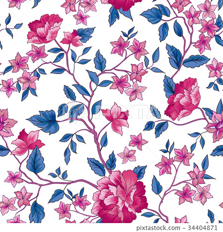 Floral seamless pattern. Garden flower background 34404871