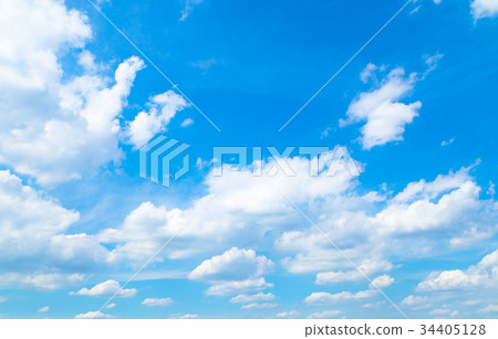  覆蓋天空藍天白色雲彩秋天天空晚夏天空背景材料雲彩藍天綜合性背景 34405128