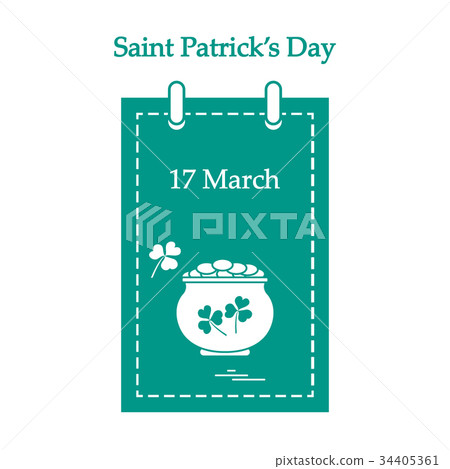 pot with gold coins for St. Patrick's Day 34405361