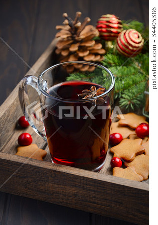 Christmas mulled wine. Holiday concept. 34405386