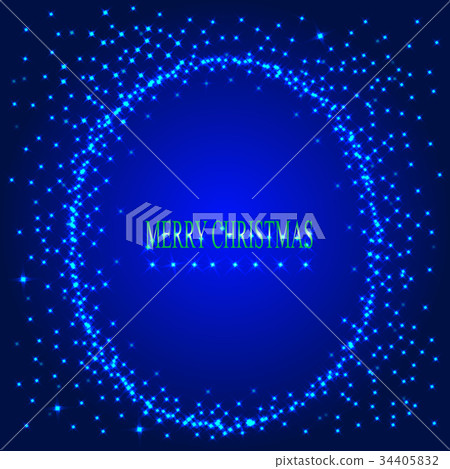 Blue background with round frame from stars 34405832